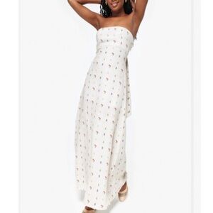 Couper X Dos Marquesas Linen Floral Trufa Ankle Dress